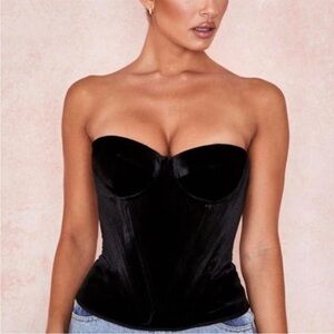 House of CB Black Strapless Corset Top